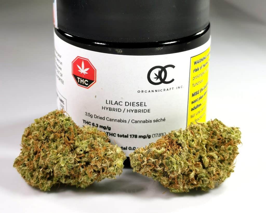 lilac diesel review organnicraft picture of cannabis and package