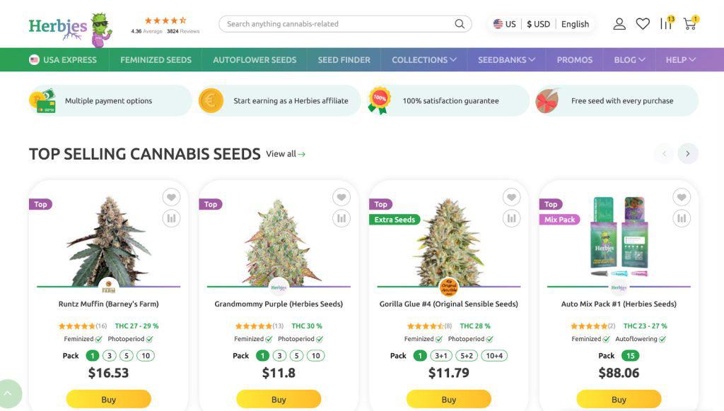 Herbies Seeds Homepage - featured image