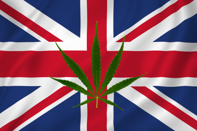 UK flag and cannabis leaf - featured image